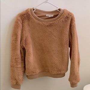 Faux fur sweatshirt